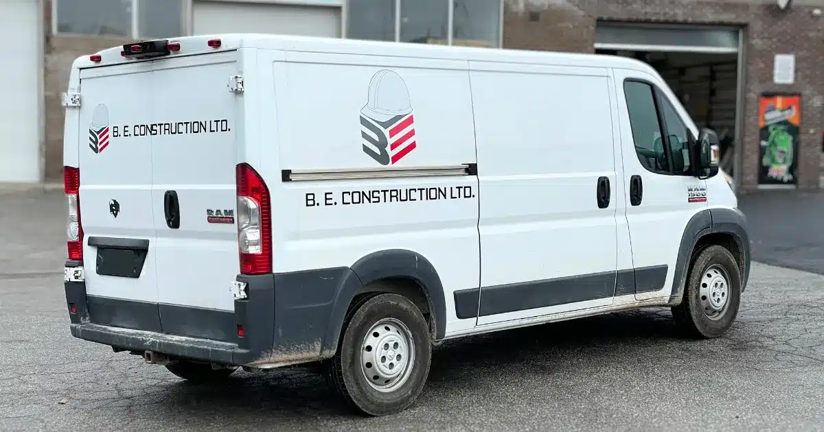 RAM Promaster Promotional Decals for BE Construction - After - Side Angle