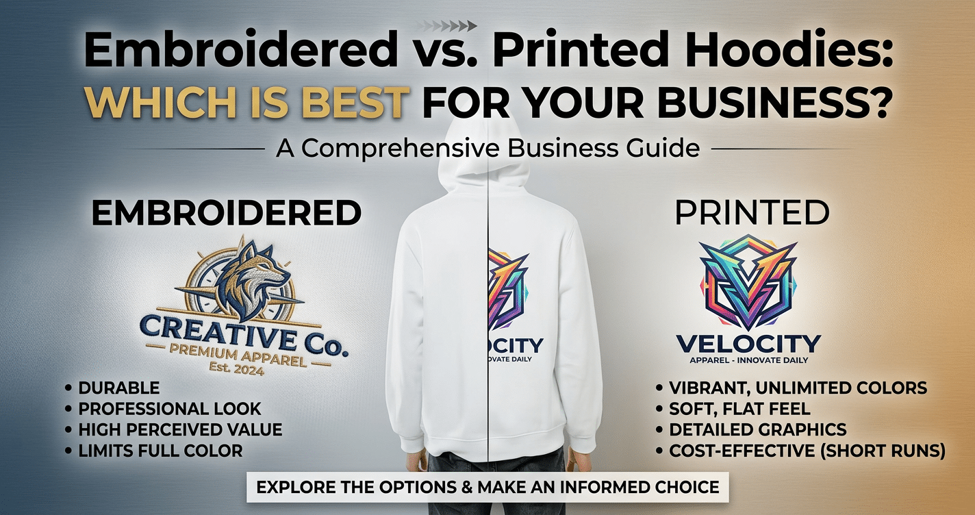 Embroidered vs Printed Hoodies Which Is Best for Your Business