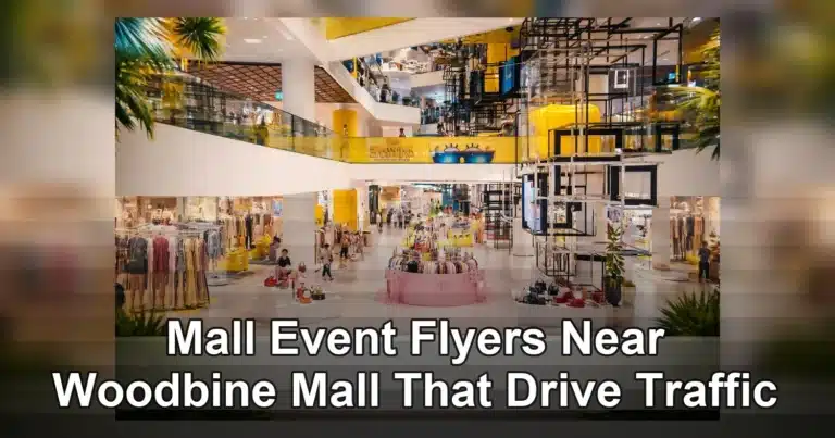 flyers for mall events near woodbine mall — Vibrant mall filled with shoppers, contemporary decor, and stylish fashion outlet