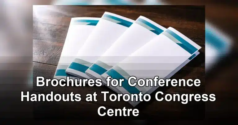 brochures for conference handouts at toronto congress centre — Close-up of neatly arranged conference program pamphlets on a