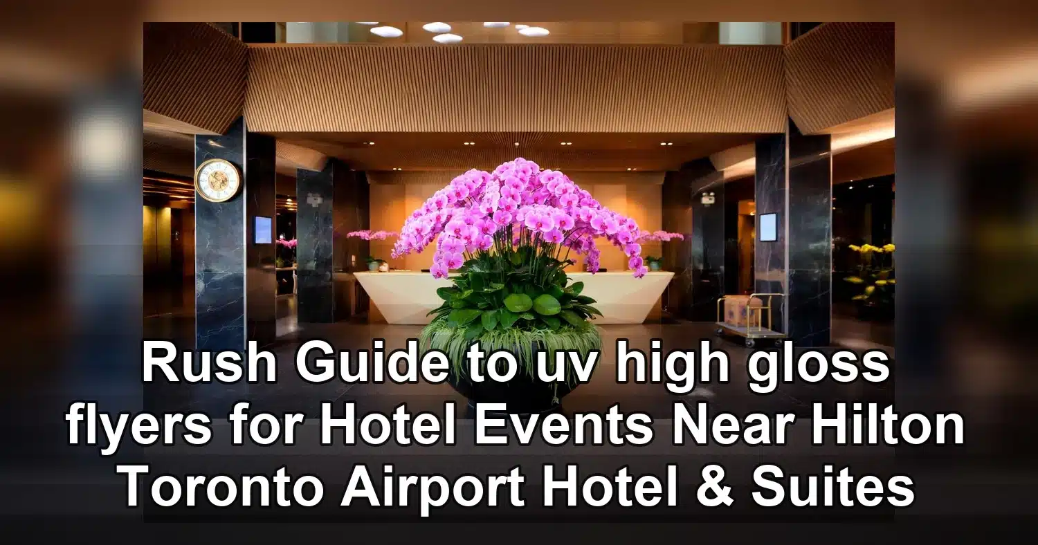 uv high gloss flyers — Elegant hotel lobby featuring a vibrant orchid centerpiece on modern reception desk.