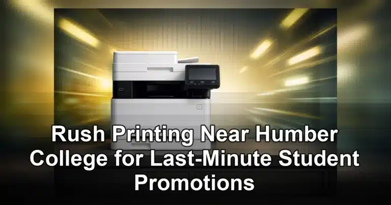 rush printing near humber college — A sleek, modern printer situated on a minimalist office desk with a textured background.