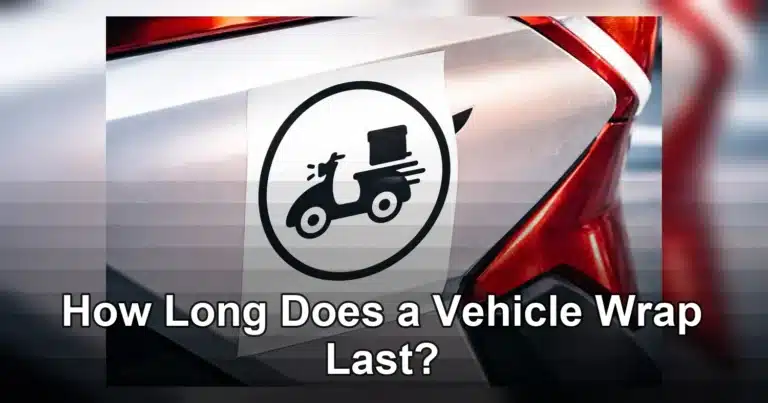 How long does a vehicle wrap last - vinyl wrap on a delivery vehicle showing typical wear