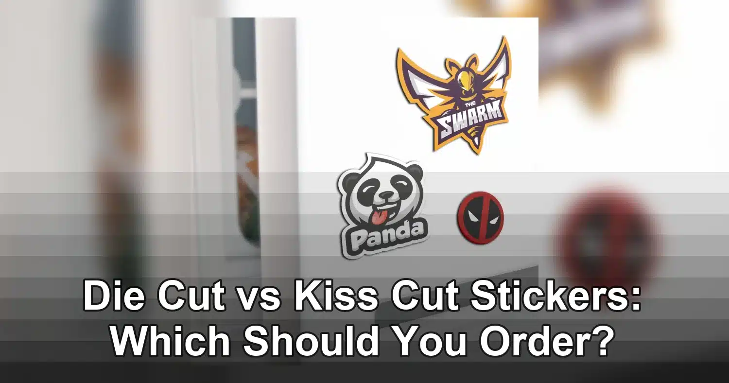 Die cut vs kiss cut stickers - example of both sticker types side by side