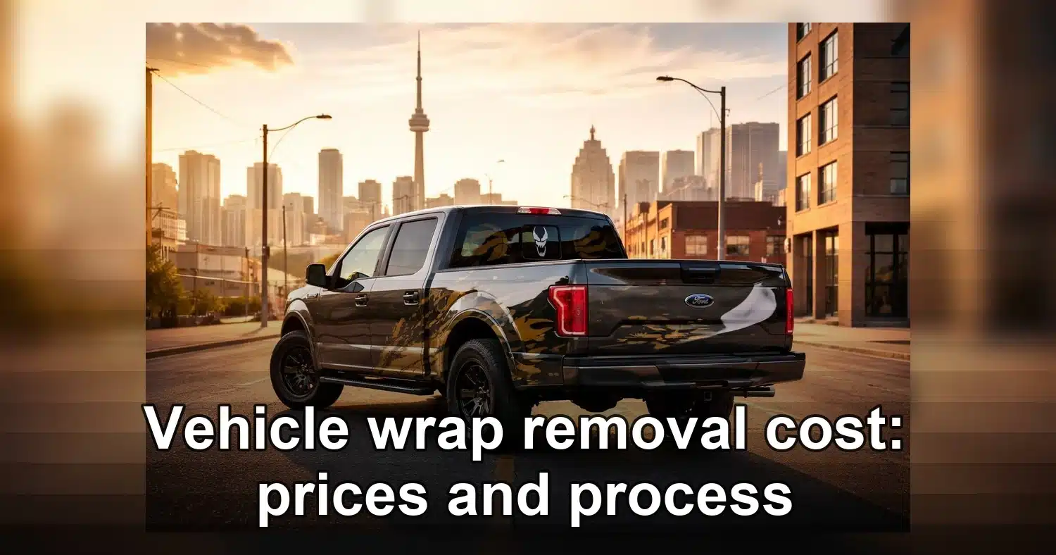 Vehicle wrap removal cost - vinyl removal from a fleet vehicle showing typical adhesive cleanup