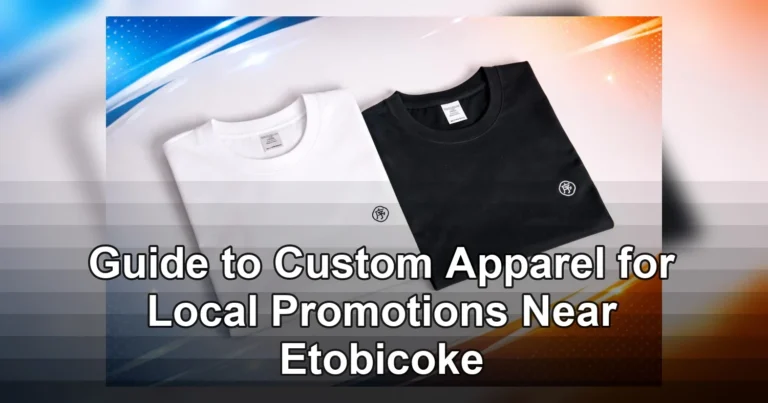 custom apparel for local promotions near etobicoke — Two folded t-shirts, one black and one white, on a plain background in a