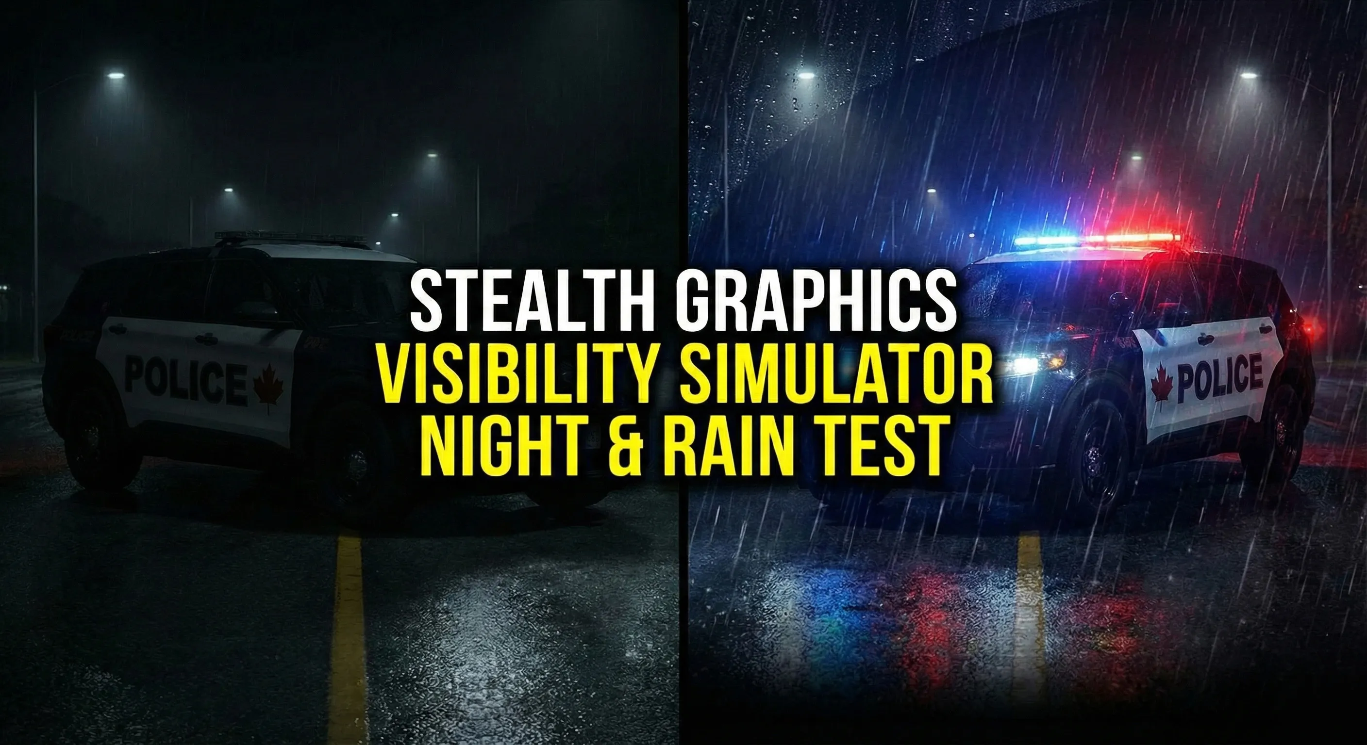 Simulateur de visibilité des graphiques furtifs – test de nuit et sous la pluie