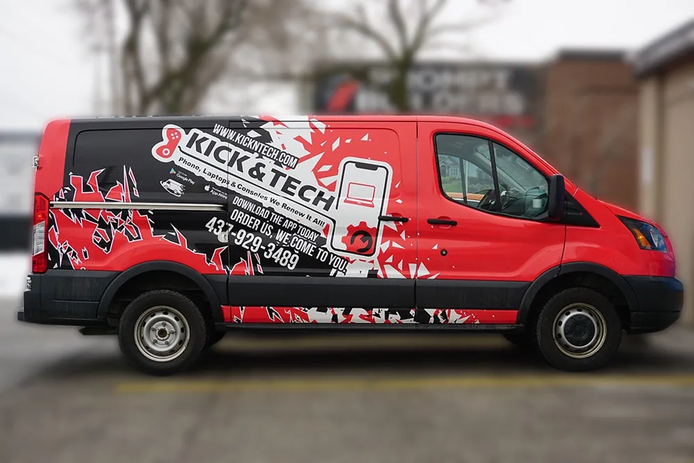 Ford-transit-kicktech-full-van-wrap-vinylwraptoronto.com-vinyl-wrap-toronto-avery-dennison-after-side
