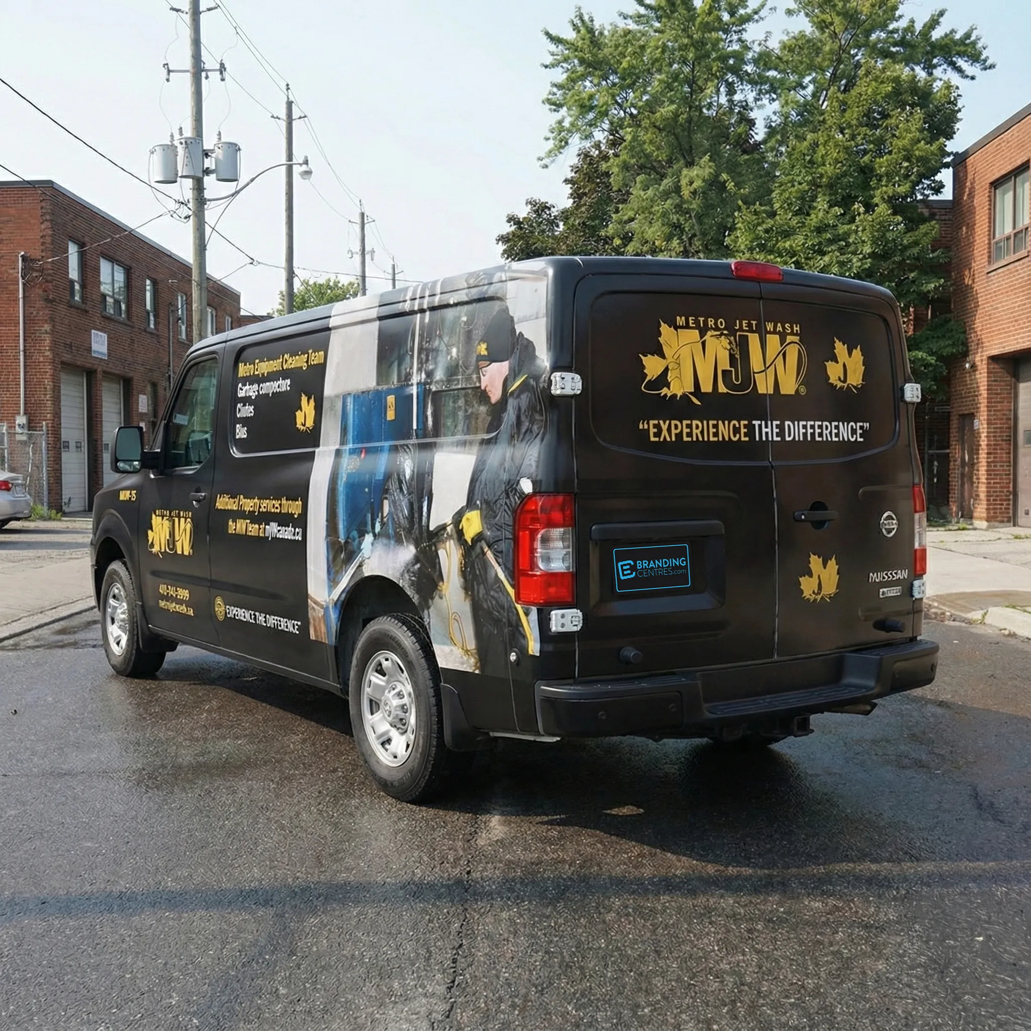 Metro Jet Wash full van wrap showcasing professional pressure washing branding