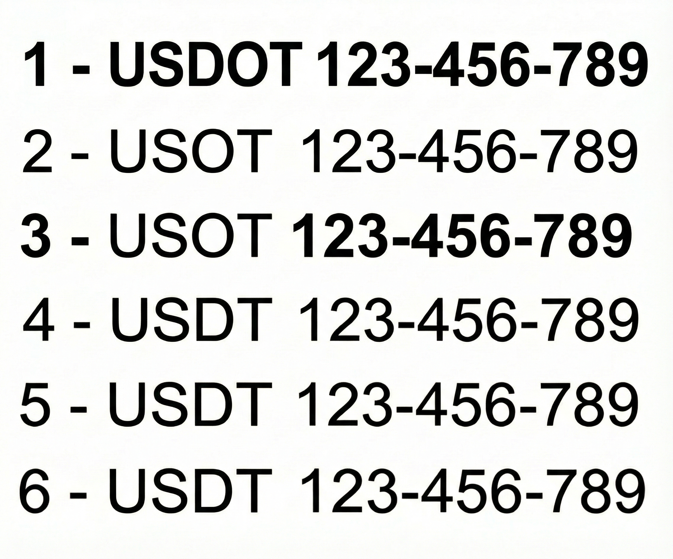 USDOT Number Decals